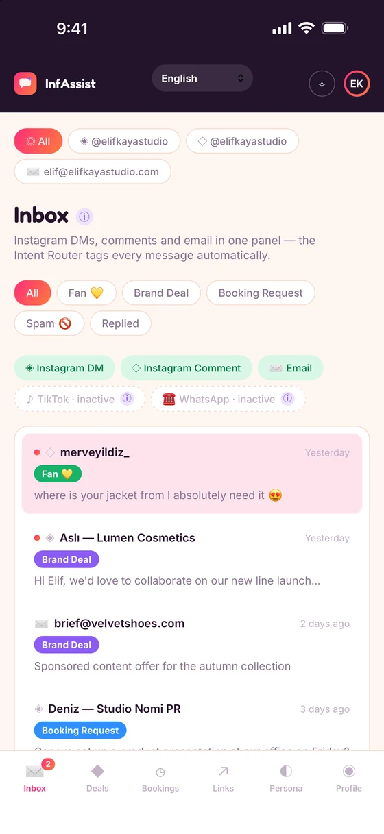 Inbox by intent